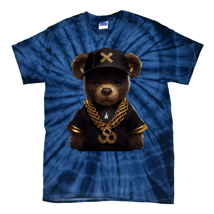 Hipster Bear Thug Tie-Dye T-Shirt