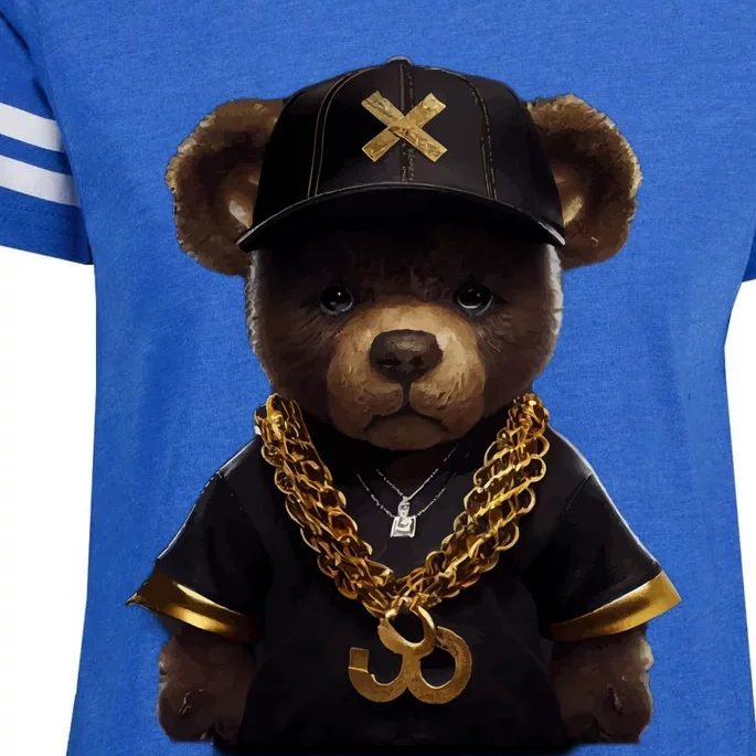 Hipster Bear Thug Enza Ladies Jersey Football T-Shirt