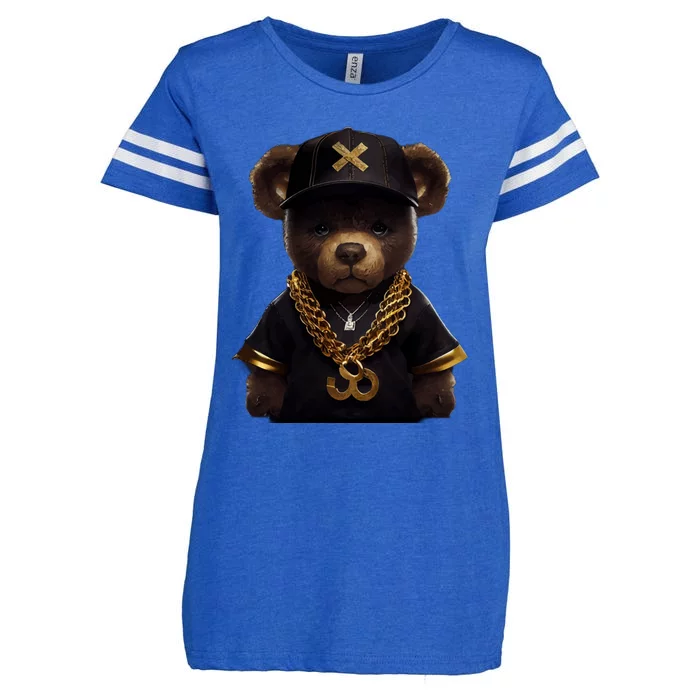 Hipster Bear Thug Enza Ladies Jersey Football T-Shirt