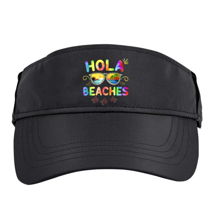 Hola Beaches Tie Dye Funny Beach Vacation Summer Adult Drive Performance Visor