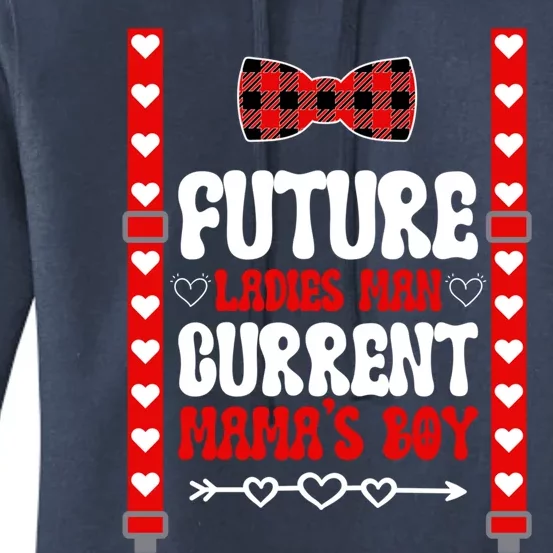 Hearts Bow Tie And Suspenders Valentines Day Funny Gift Women's Pullover Hoodie