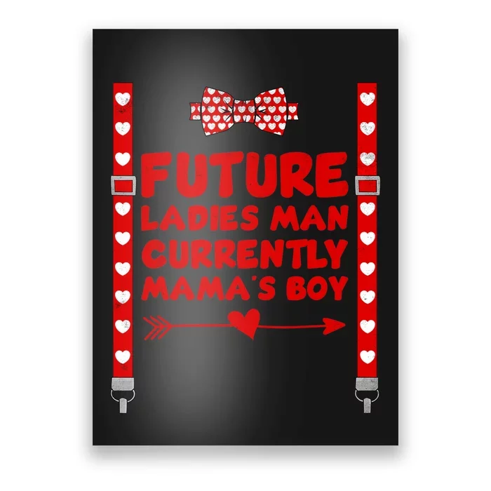 Hearts Bow Tie & Suspenders Valentines Day Poster