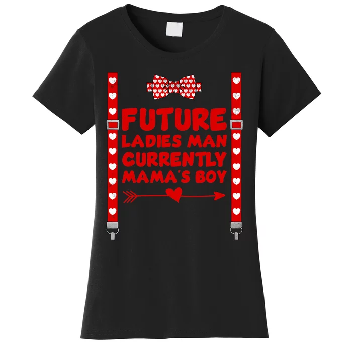 Hearts Bow Tie & Suspenders Valentines Day Women's T-Shirt