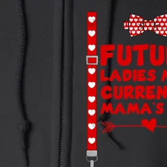 Hearts Bow Tie & Suspenders Valentines Day Full Zip Hoodie