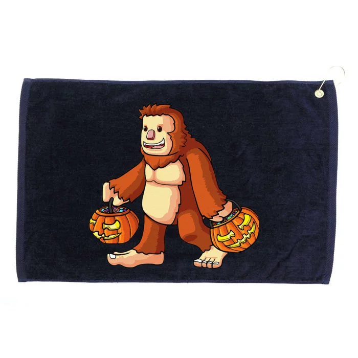 Halloween Bigfoot Trick Or Treat Pumpkin Tee Grommeted Golf Towel