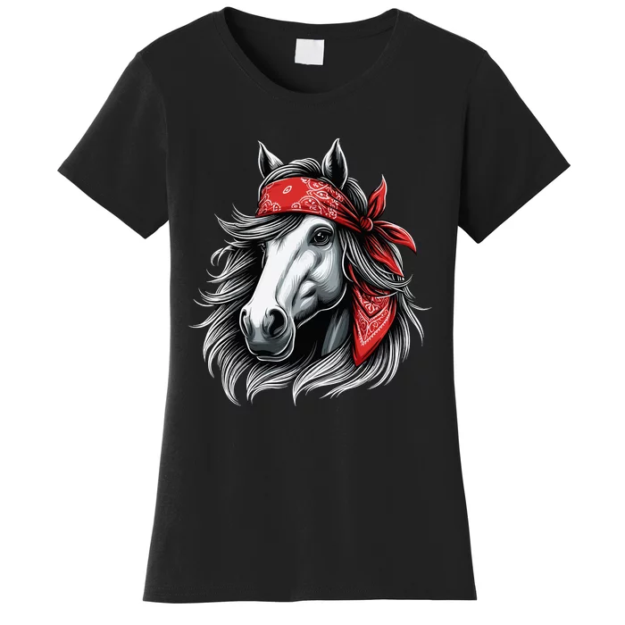 Horse Bandana T For Horseback Riding Horse Lover Women's T-Shirt