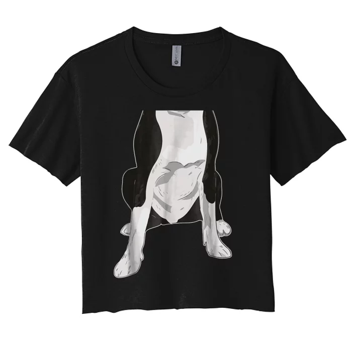 Halloween Boston Terriers Dog Body Costume Women's Crop Top Tee