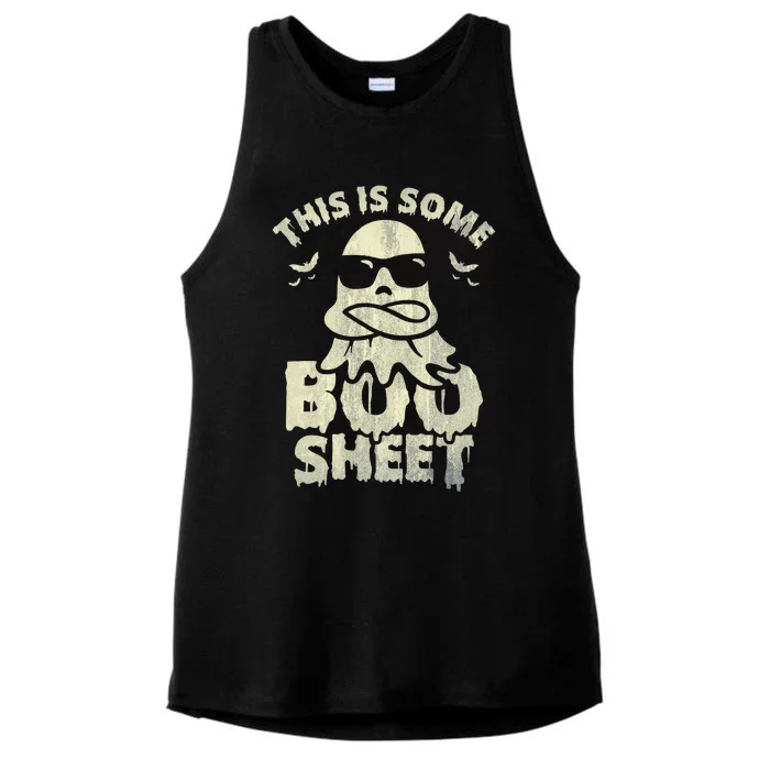 Halloween Boo This Is Some Boo Sheet Vintage Ladies Tri-Blend Wicking Tank