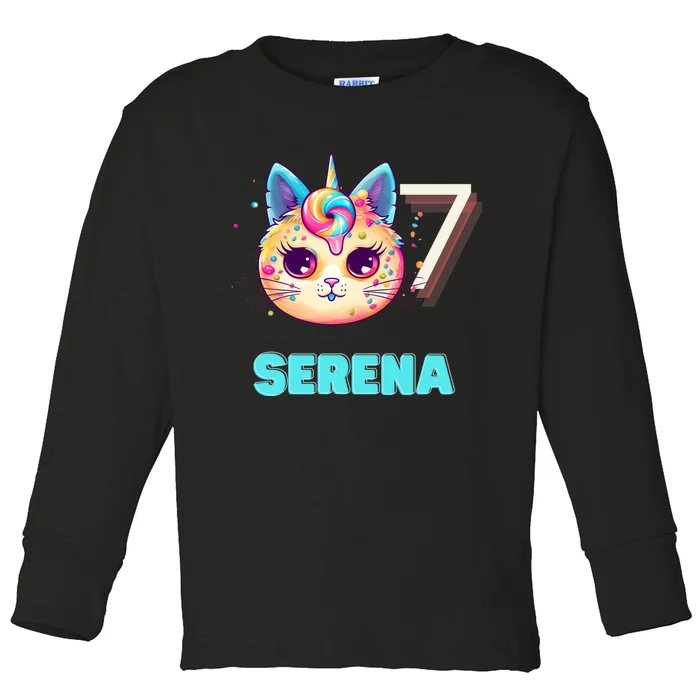 Happy Birthday To Serena Toddler Long Sleeve Shirt