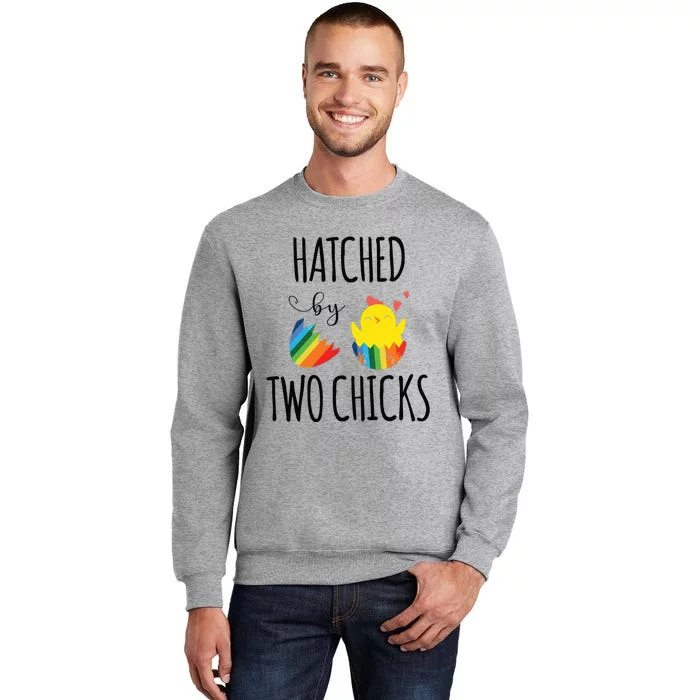 Hatched By Two Chicks Cute Lgbt Baby Announce Tall Sweatshirt