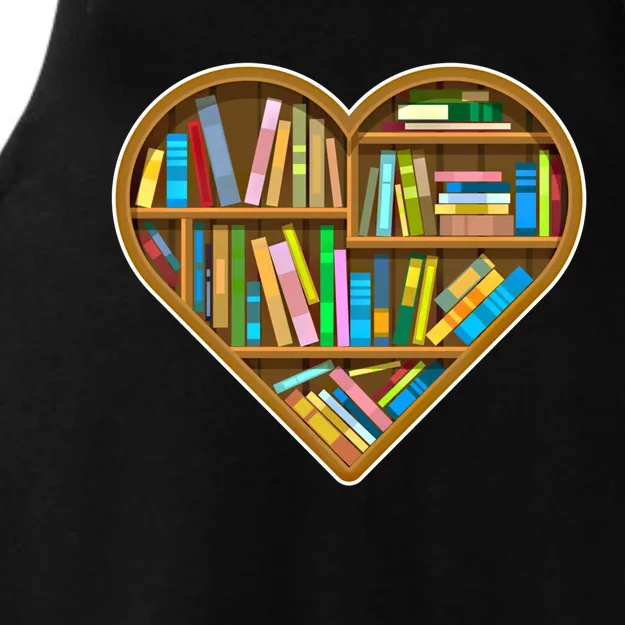 Heart Books Valentines Day Reading Nerds Reader Bookworms Gift Ladies Tri-Blend Wicking Tank