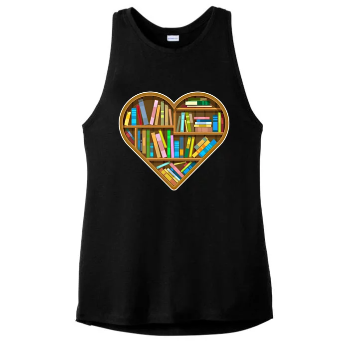 Heart Books Valentines Day Reading Nerds Reader Bookworms Gift Ladies Tri-Blend Wicking Tank