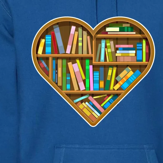 Heart Books Valentines Day Reading Nerds Reader Bookworms Gift Premium Hoodie