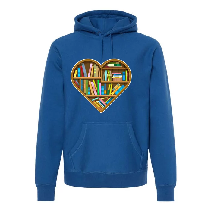 Heart Books Valentines Day Reading Nerds Reader Bookworms Gift Premium Hoodie