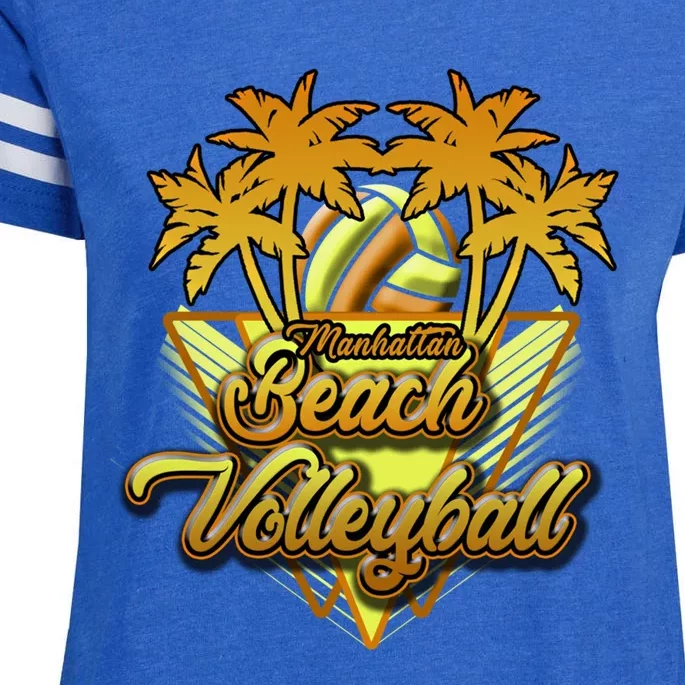 Hattan Beach Volleyball California Fun And Sun In The Sand Cool Gift Enza Ladies Jersey Football T-Shirt