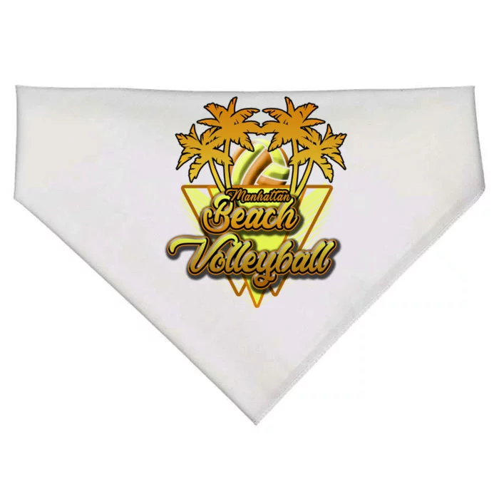 Hattan Beach Volleyball California Fun And Sun In The Sand Cool Gift USA-Made Doggie Bandana