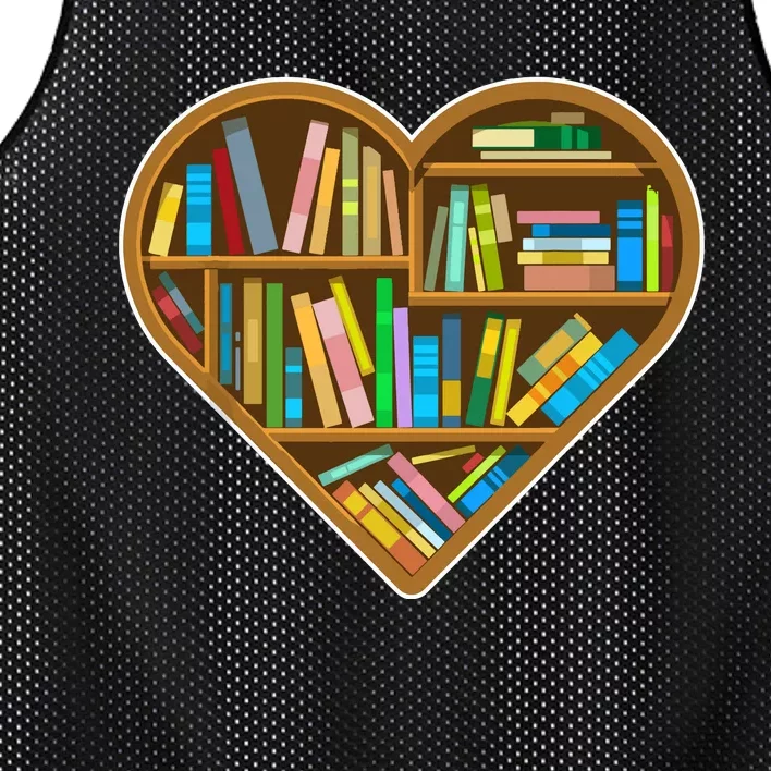 Heart Books Valentines Day Reading Nerds Reader Bookworms Mesh Reversible Basketball Jersey Tank