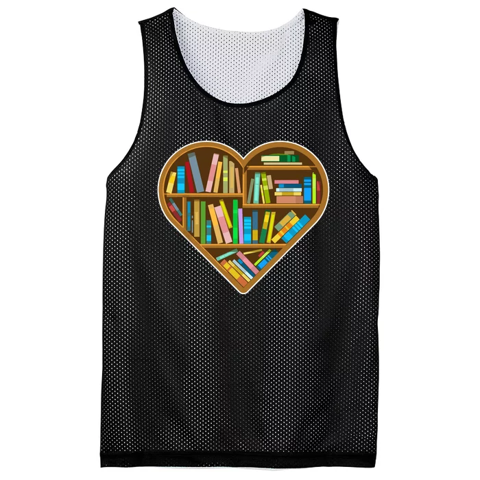 Heart Books Valentines Day Reading Nerds Reader Bookworms Mesh Reversible Basketball Jersey Tank