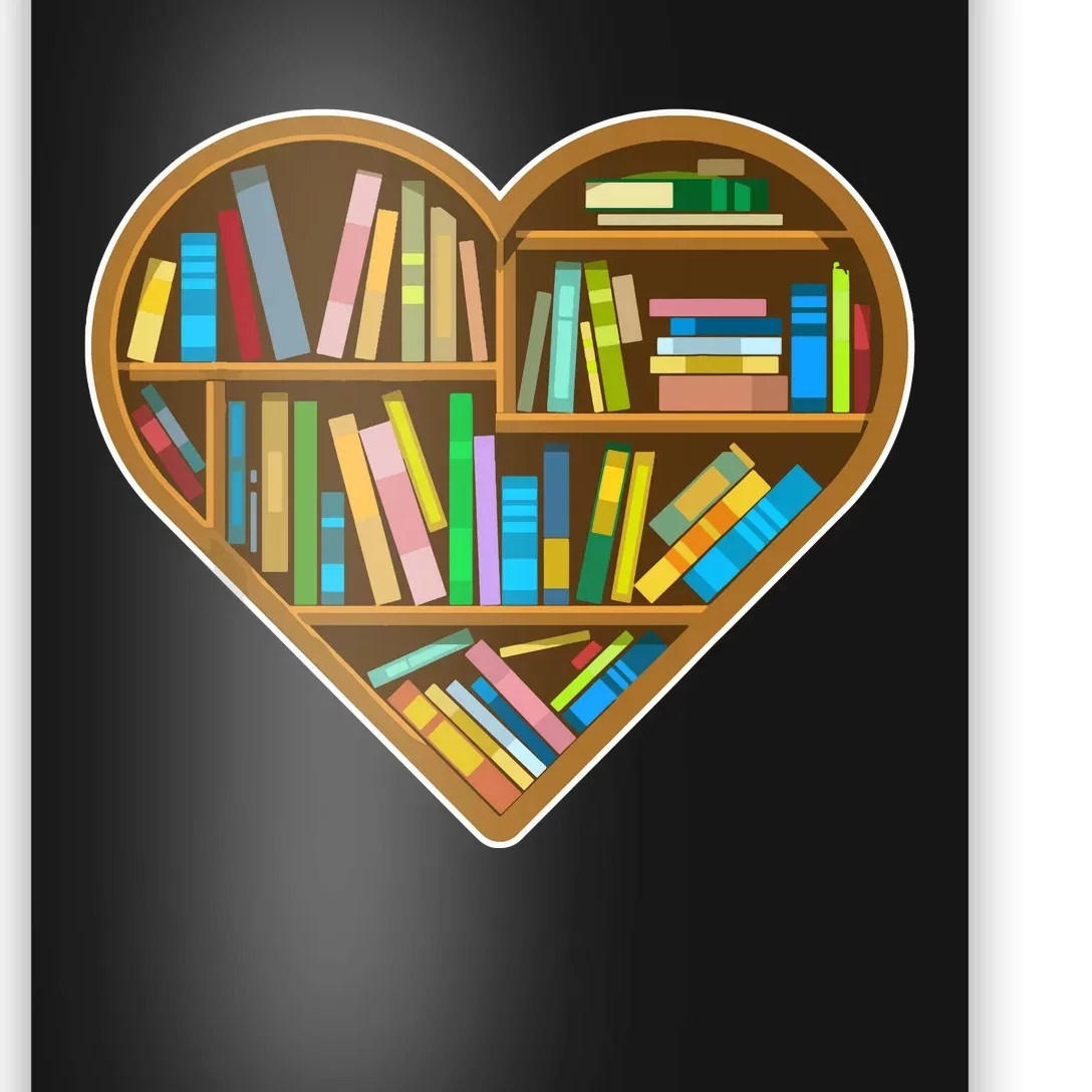 Heart Books Valentines Day Reading Nerds Reader Bookworms Poster