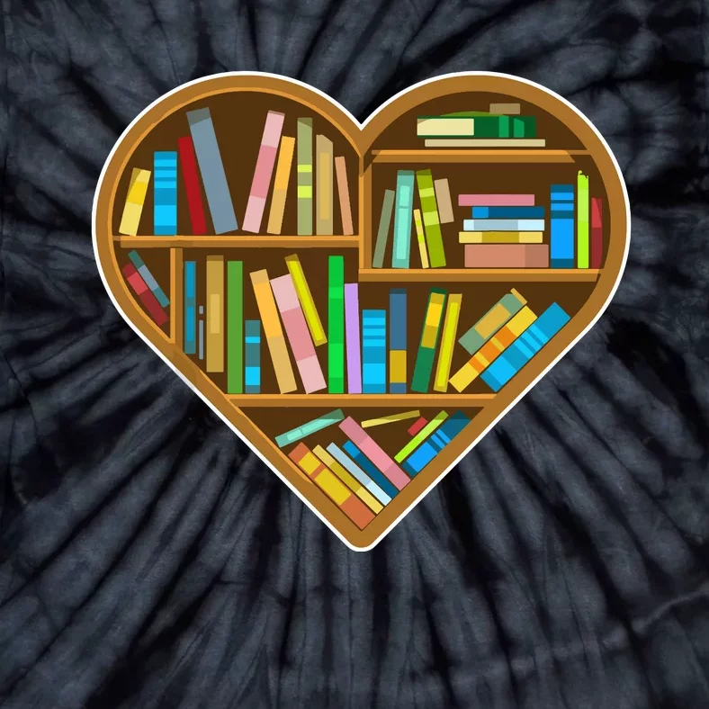 Heart Books Valentines Day Reading Nerds Reader Bookworms Tie-Dye T-Shirt