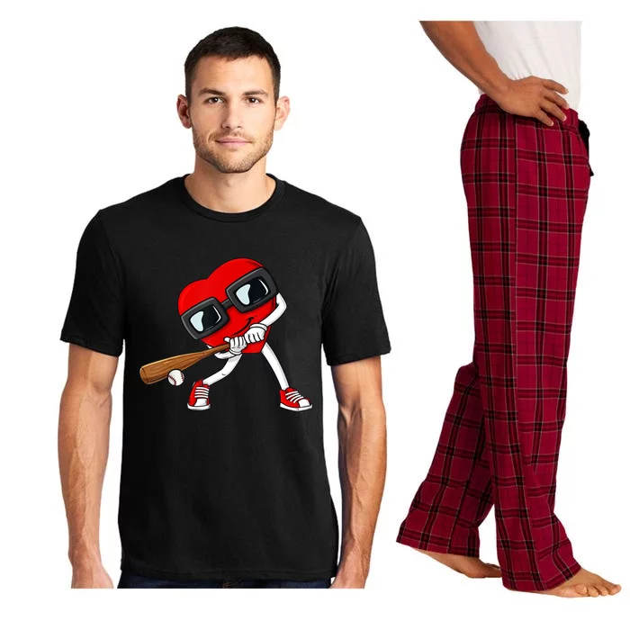 Heart Baseball Valentines Day Funny Boys Girls Kids TShirt Pajama Set