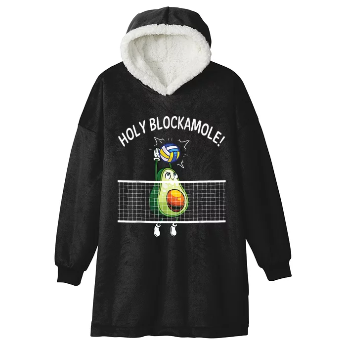 Holy Blockamole Volleyball Player Blocker Avocado Hooded Wearable Blanket