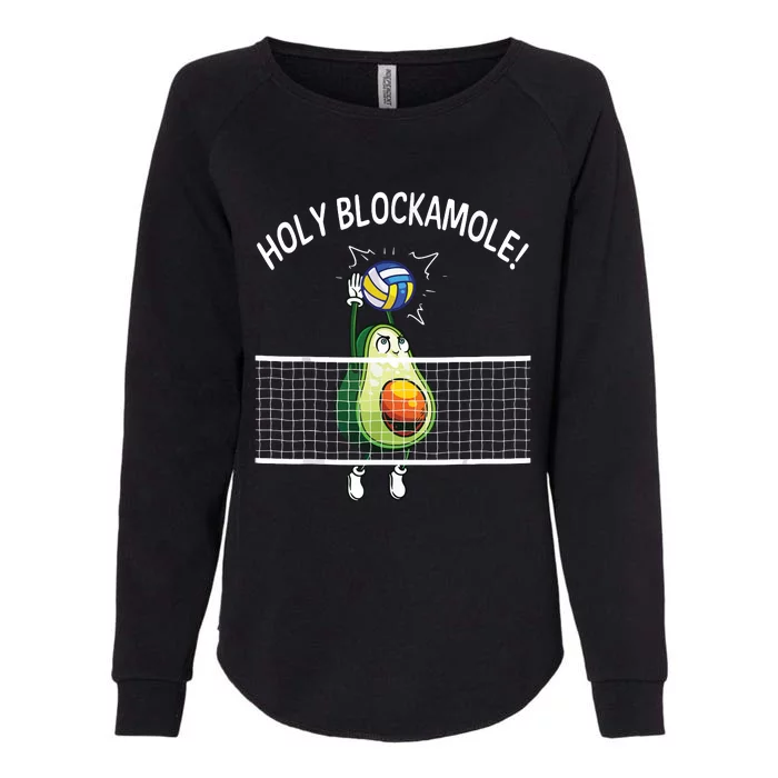 Holy Blockamole Volleyball Player Blocker Avocado Womens California Wash Sweatshirt