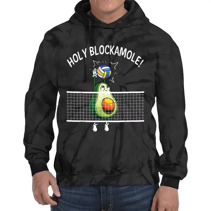 Holy Blockamole Volleyball Player Blocker Avocado Tie Dye Hoodie