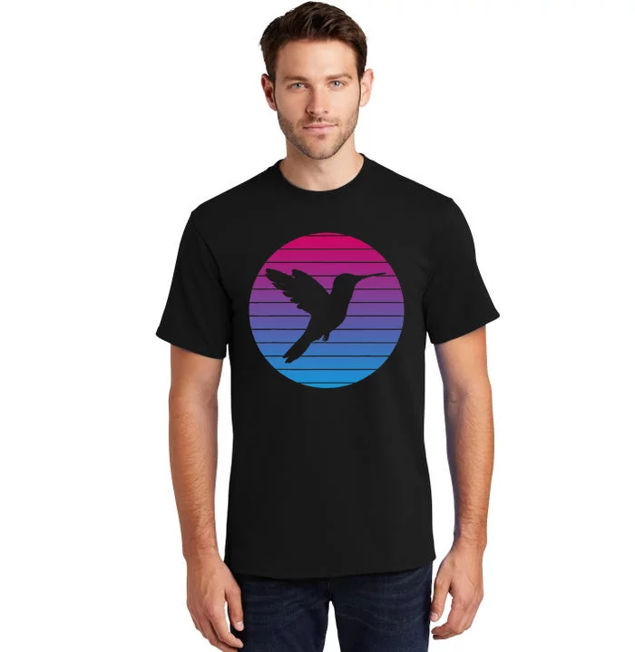 Hummingbird Bird Vintage Bird Design Vintage Sunset Tall T-Shirt