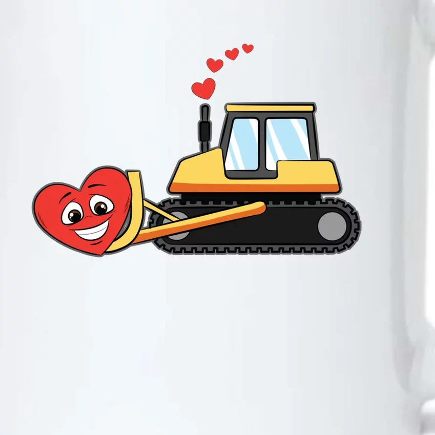 Heart Bulldozer Valentines Day Cool Love Construction Gift Black Color Changing Mug