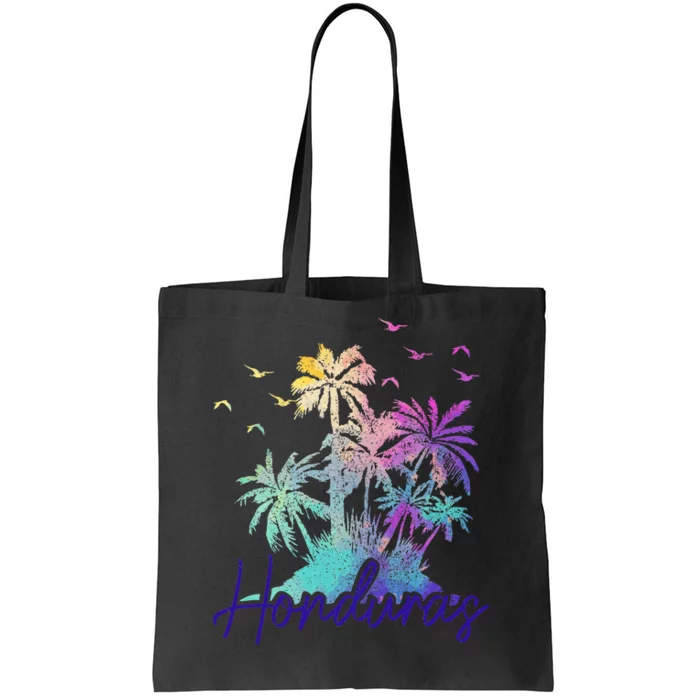 Honduras Beach Vintage Palm Trees Vacation Tote Bag