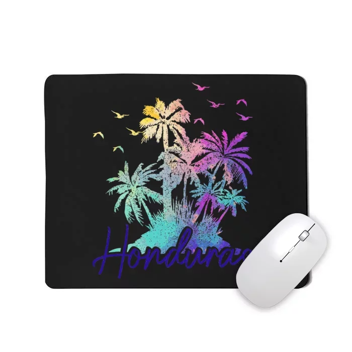 Honduras Beach Vintage Palm Trees Vacation Mousepad