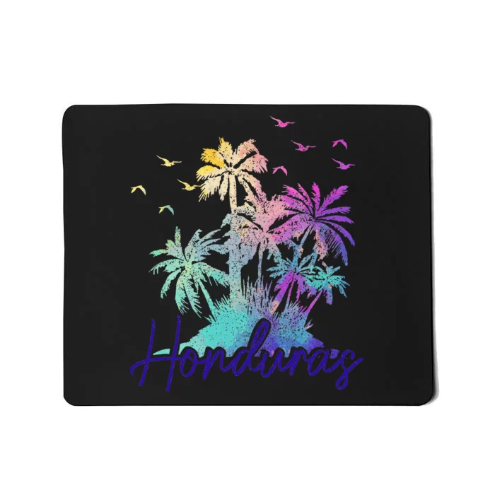 Honduras Beach Vintage Palm Trees Vacation Mousepad