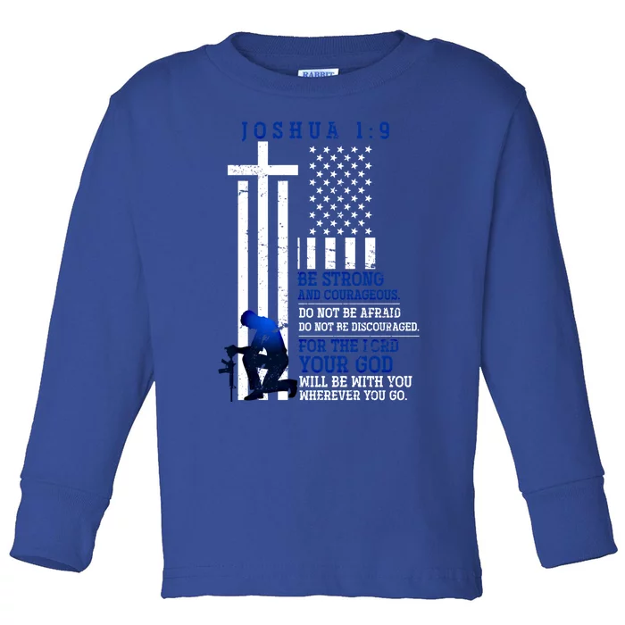 Holy Bible Verse Us Flag American Christian Gift Idea Prayer Gift Toddler Long Sleeve Shirt