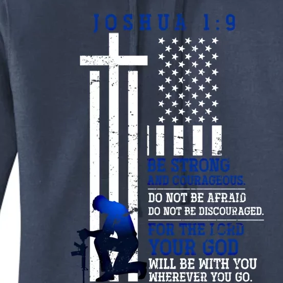 Holy Bible Verse Us Flag American Christian Gift Idea Prayer Gift Women's Pullover Hoodie