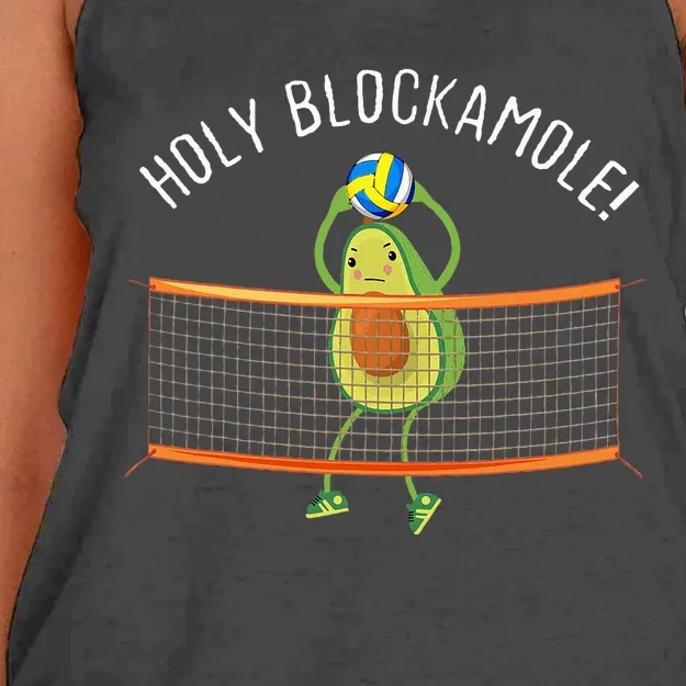 Holy Blockamole Volleyball Cute Funny Women's Knotted Racerback Tank