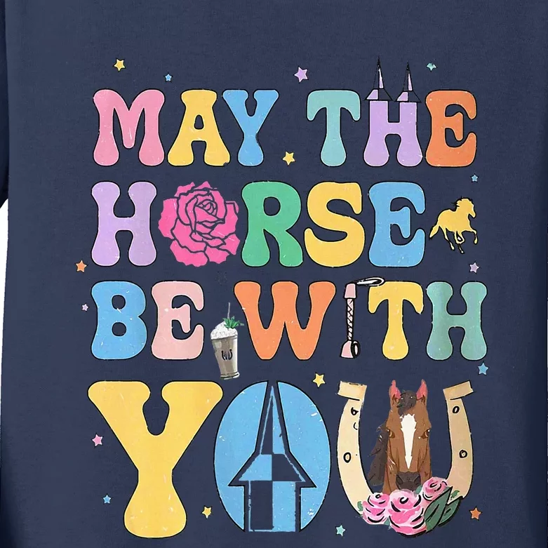 Horse Be With You Horse Lover Kids Long Sleeve Shirt