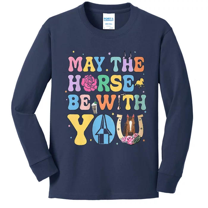 Horse Be With You Horse Lover Kids Long Sleeve Shirt