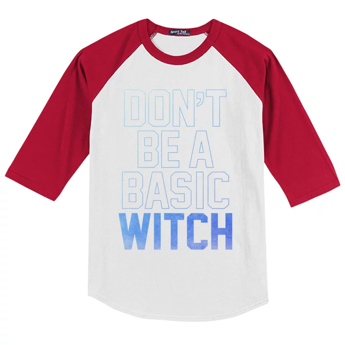 Halloween Basic Witch Funny Gift Kids Colorblock Raglan Jersey