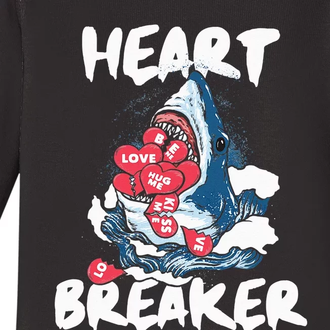 Heart Breaker Wildlife Animal Marine Biologist Shark Lover Baby Long Sleeve Bodysuit