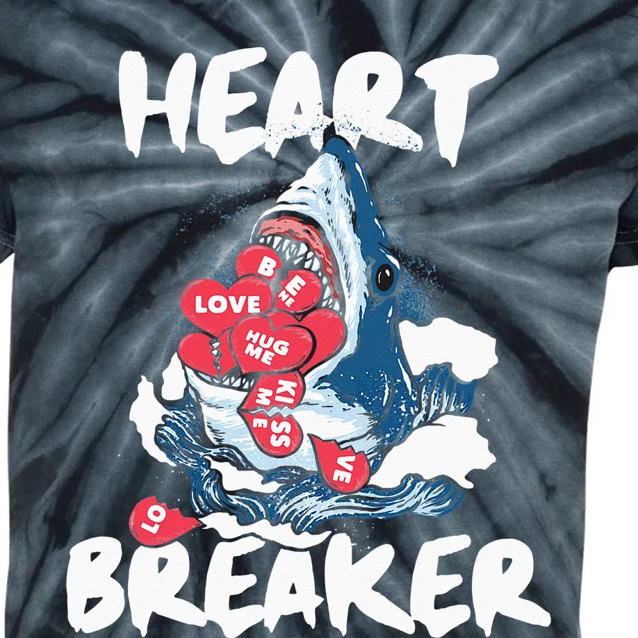 Heart Breaker Wildlife Animal Marine Biologist Shark Lover Kids Tie-Dye T-Shirt