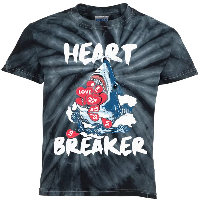 Heart Breaker Wildlife Animal Marine Biologist Shark Lover Kids Tie-Dye T-Shirt