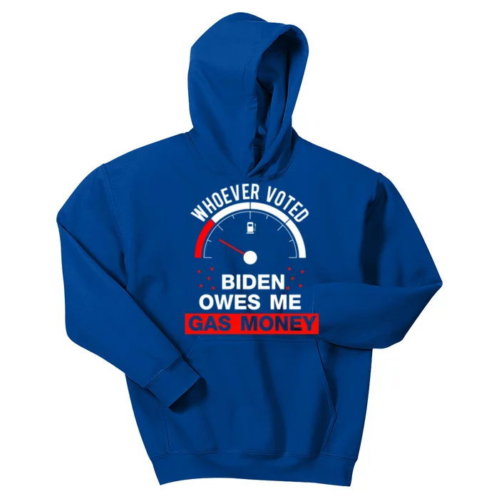 Humor Biden Whoever Voted Owes Me Gas Money Gift Kids Hoodie