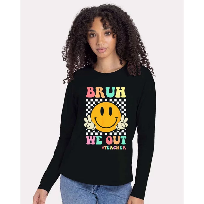 Hippie Bruh We Out Teachers Summer Last Day Of School Womens Cotton Relaxed Long Sleeve T-Shirt