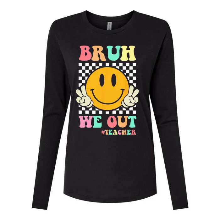 Hippie Bruh We Out Teachers Summer Last Day Of School Womens Cotton Relaxed Long Sleeve T-Shirt