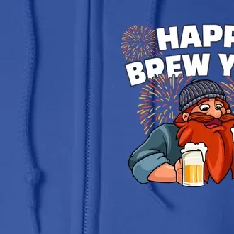 Happy Brew Year New Year's Eve Beer Ing Gift Full Zip Hoodie