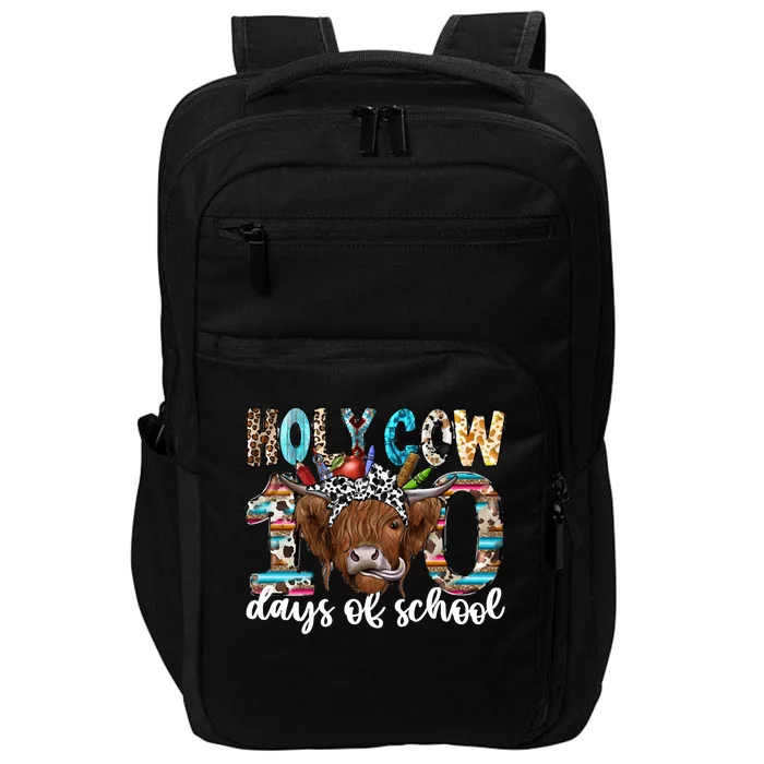 Holy Cow 100 Days Of School Funny Impact Tech Backpack