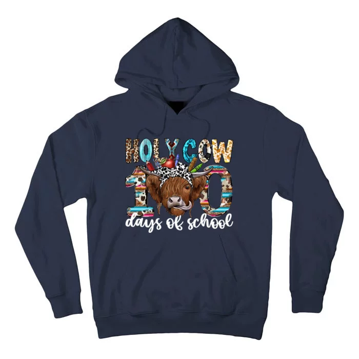 Holy Cow 100 Days Of School Funny Tall Hoodie