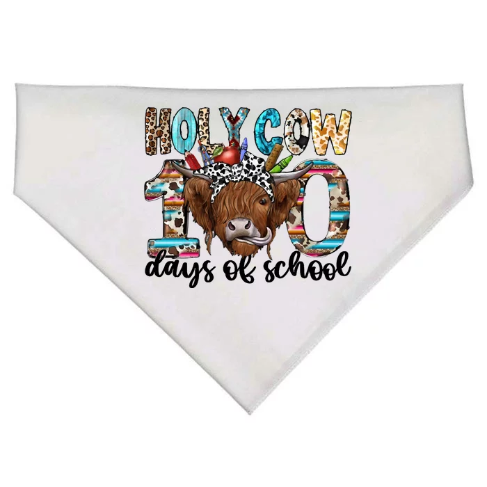 Holy Cow 100 Days Of School Funny USA-Made Doggie Bandana