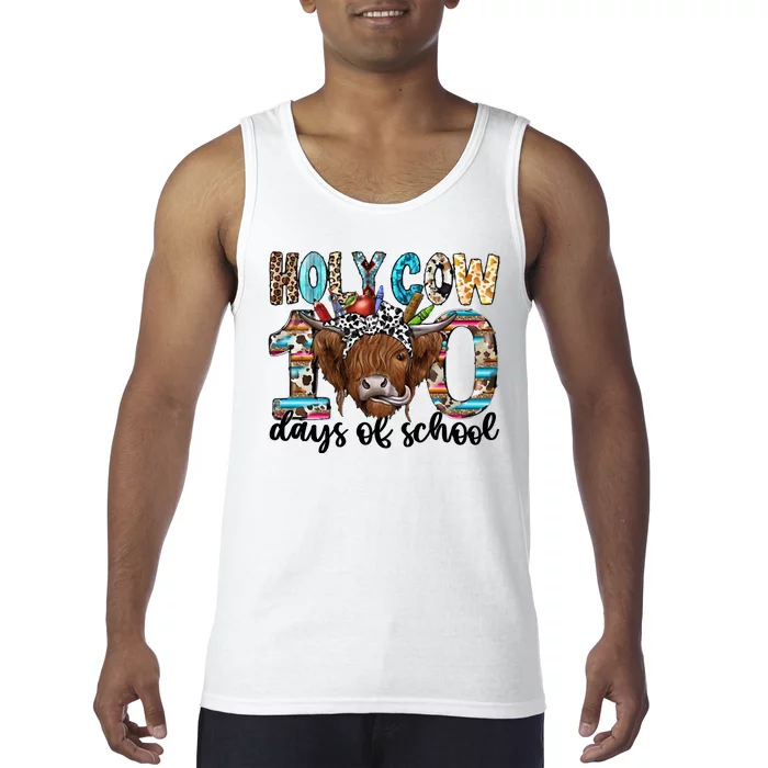 Holy Cow 100 Days Of School Funny Tank Top